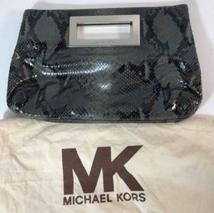 MK snake skin leather clutch with duster